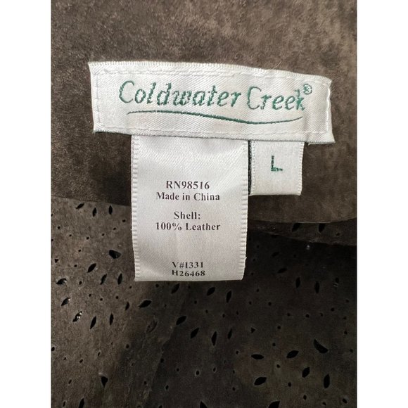 Cold Creek women's 100% leather jacket button front brown size L - Picture 5 of 13